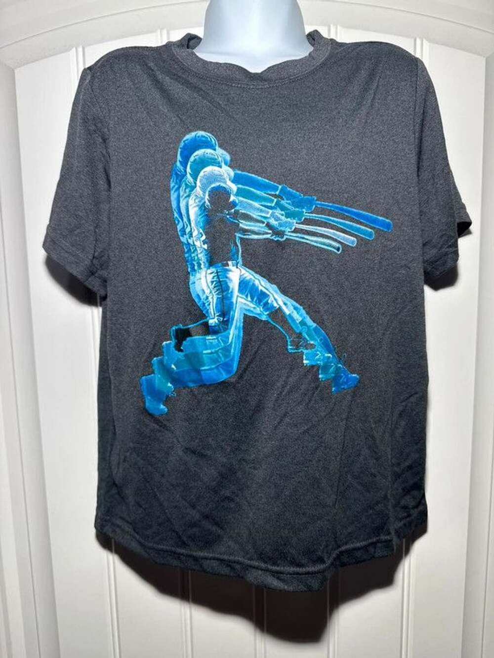 Xersion Boys Baseball Graphic T-Shirt Charcoal Gray Size XS (6/7)
